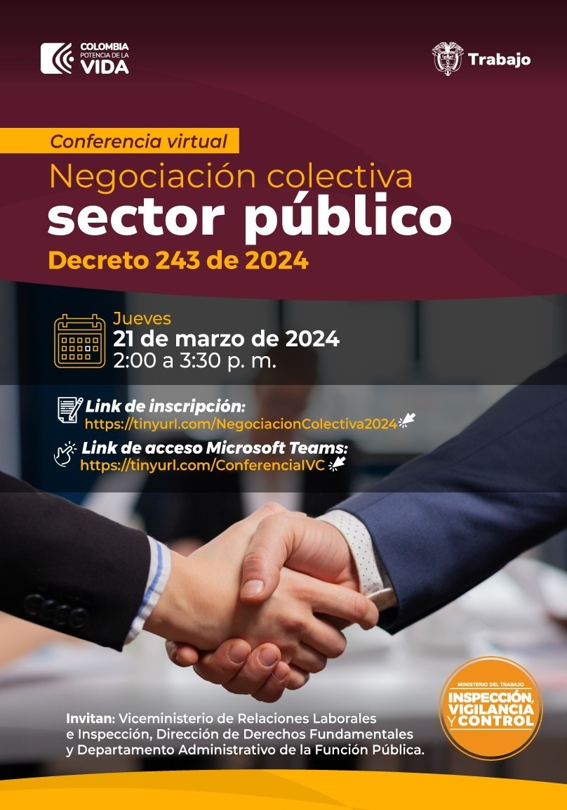 Conferencia virtual sobre Negociación Colectiva en el sector público - Decreto 243 de 2024.